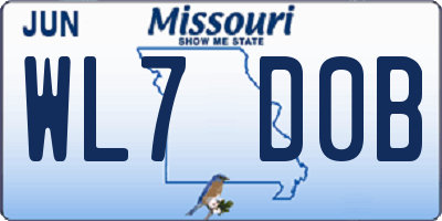 MO license plate WL7D0B