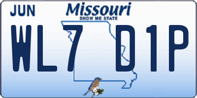 MO license plate WL7D1P