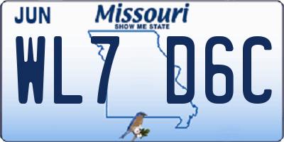 MO license plate WL7D6C