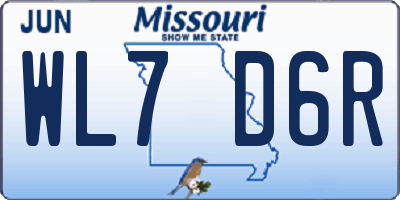 MO license plate WL7D6R