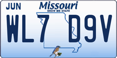 MO license plate WL7D9V