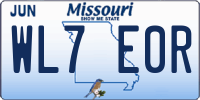 MO license plate WL7E0R