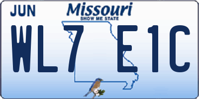 MO license plate WL7E1C