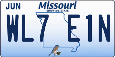 MO license plate WL7E1N