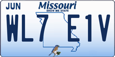 MO license plate WL7E1V
