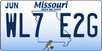 MO license plate WL7E2G