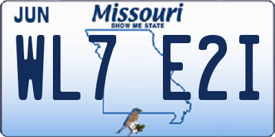 MO license plate WL7E2I