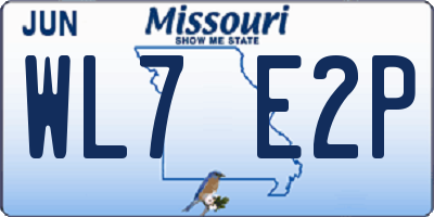 MO license plate WL7E2P