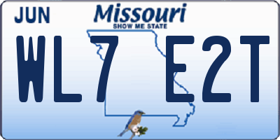 MO license plate WL7E2T