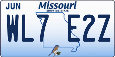 MO license plate WL7E2Z