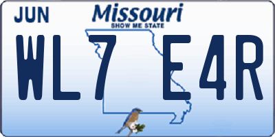 MO license plate WL7E4R