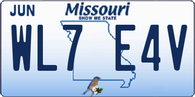 MO license plate WL7E4V