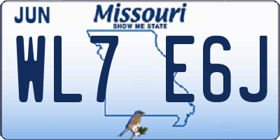 MO license plate WL7E6J