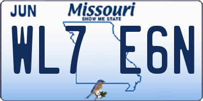 MO license plate WL7E6N