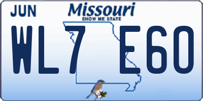 MO license plate WL7E6O