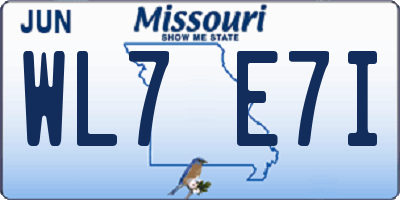 MO license plate WL7E7I