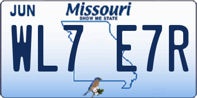MO license plate WL7E7R