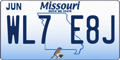 MO license plate WL7E8J