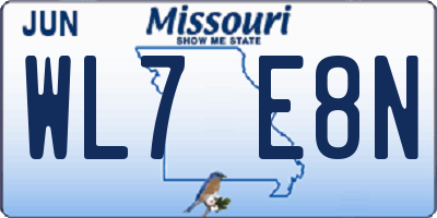 MO license plate WL7E8N