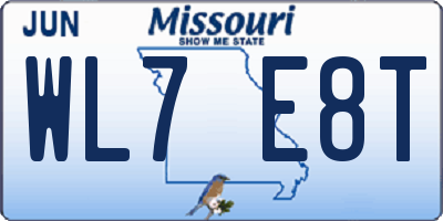 MO license plate WL7E8T