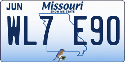 MO license plate WL7E9O