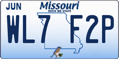 MO license plate WL7F2P