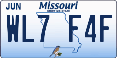 MO license plate WL7F4F