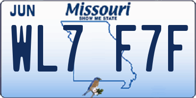 MO license plate WL7F7F