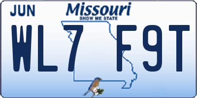 MO license plate WL7F9T