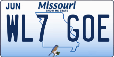 MO license plate WL7G0E