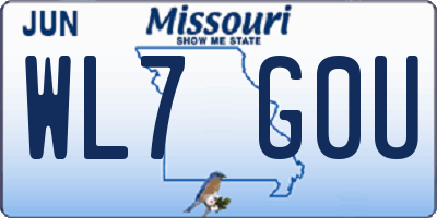MO license plate WL7G0U