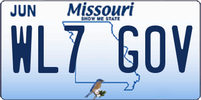 MO license plate WL7G0V