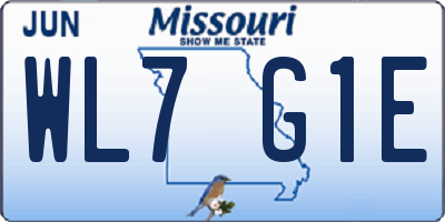 MO license plate WL7G1E