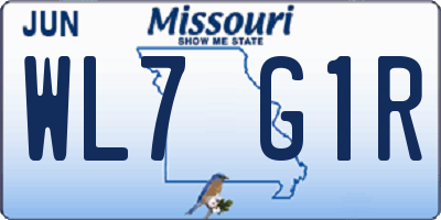 MO license plate WL7G1R