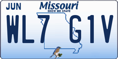 MO license plate WL7G1V