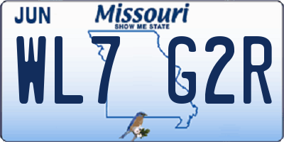 MO license plate WL7G2R