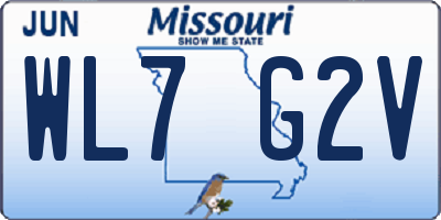 MO license plate WL7G2V