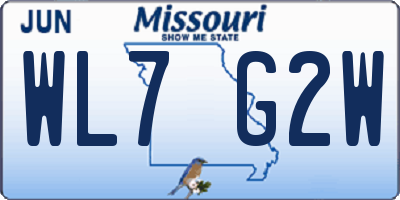 MO license plate WL7G2W
