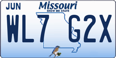 MO license plate WL7G2X