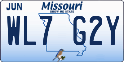 MO license plate WL7G2Y