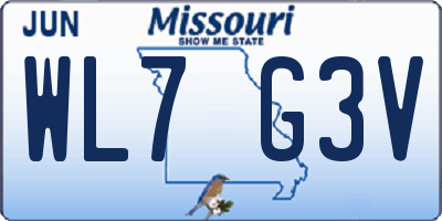 MO license plate WL7G3V