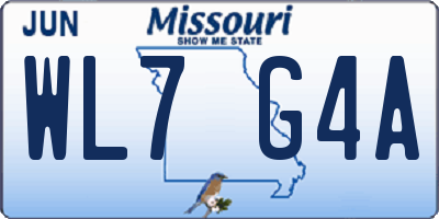 MO license plate WL7G4A