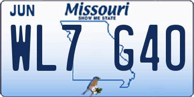 MO license plate WL7G4O