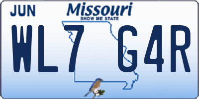 MO license plate WL7G4R