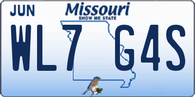 MO license plate WL7G4S