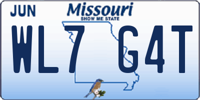MO license plate WL7G4T
