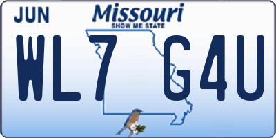 MO license plate WL7G4U