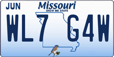 MO license plate WL7G4W
