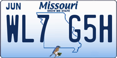 MO license plate WL7G5H