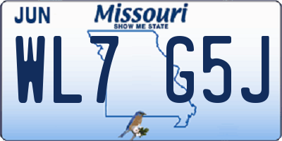 MO license plate WL7G5J